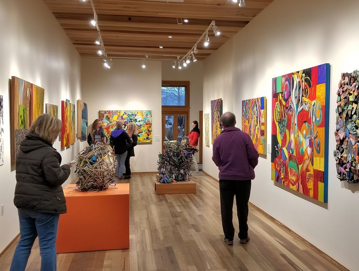 Art Leaders Gallery showcasing unique framed artworks in West Bloomfield Township, MI