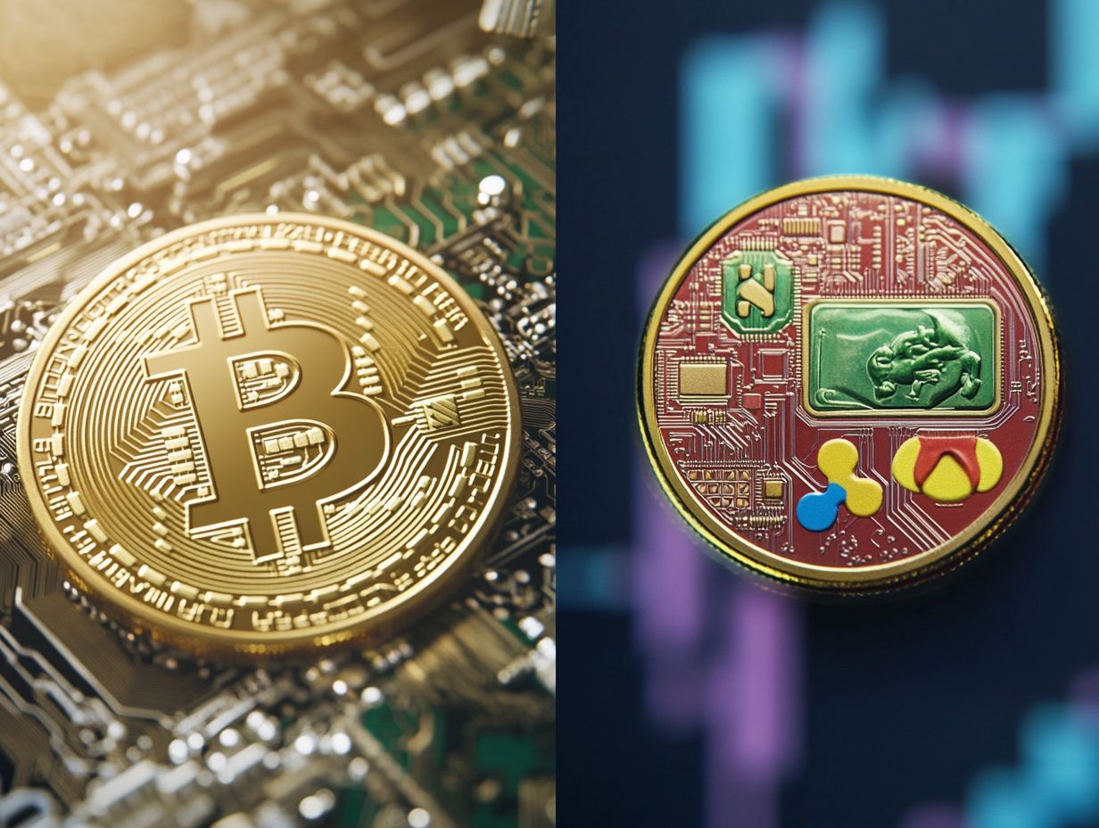 Illustration showing different types of tokens in cryptocurrency